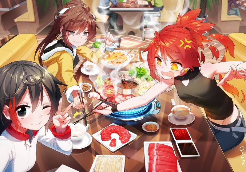 多款超养眼的二次元少女美食壁纸合集
