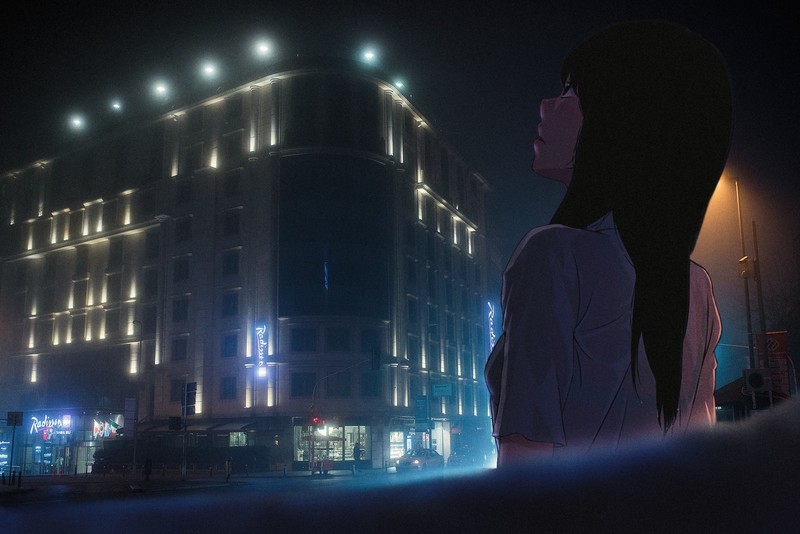 深夜霓虹都市里的二次元少女壁纸合集