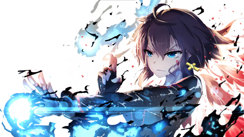 青色调动漫少女高清壁纸