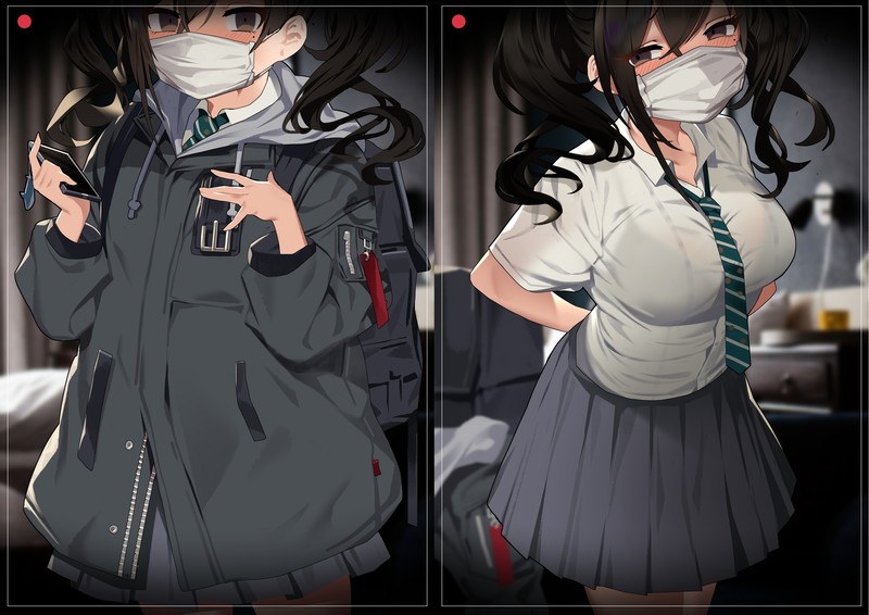 二次元少女数位绘肖像高清壁纸
