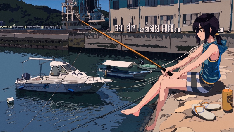赤脚少女驾帆船出海！这套动漫风航海壁纸太绝了