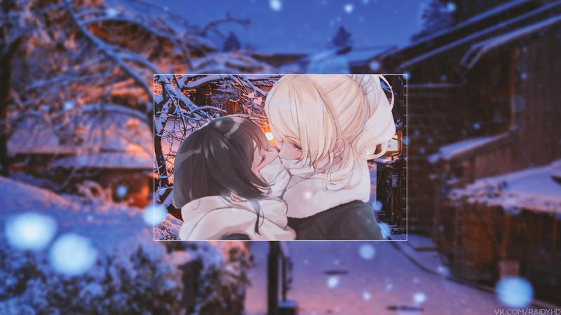 百合少女雪中画中画 高清动漫壁纸合集