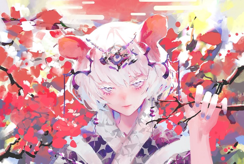 绝美彩铅手绘动漫少女壁纸