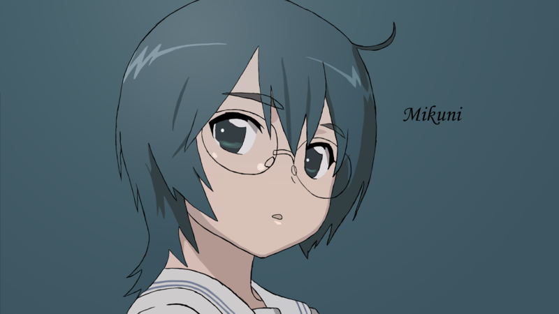 动漫壁纸合集：戴眼镜的动漫少女蓝底头像