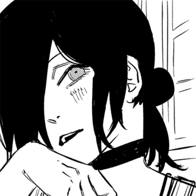 电锯人主题黑白女生动漫头像合集 共12张