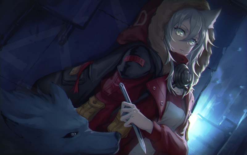 这组壁纸太绝了！明日方舟紫发少女竖屏高清壁纸