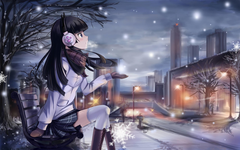 绝美冬日二次元少女壁纸合集