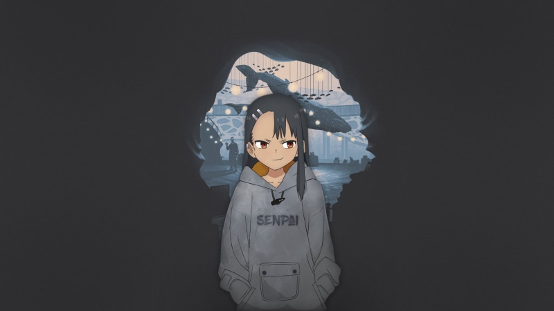 不要欺负我长瀞同学！黑白极简风同人插画壁纸