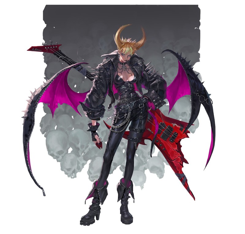 吸睛动漫壁纸合集！魅魔少女配吉他骷髅太绝了