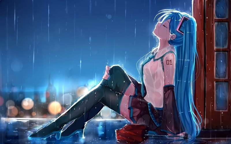 雨天初音少女壁纸合集
