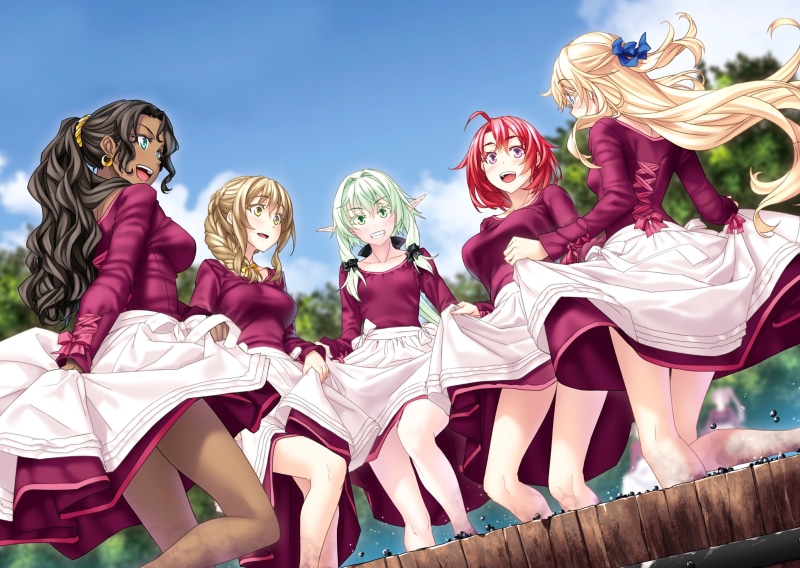 《哥布林杀手》角色高清壁纸合集 女祭司 高阶精灵弓箭手 粉裙 编发 绿眼 公会少女 短发 牧牛妹