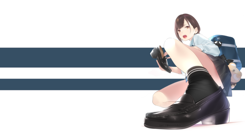 画师原创短发校服少女插画合集