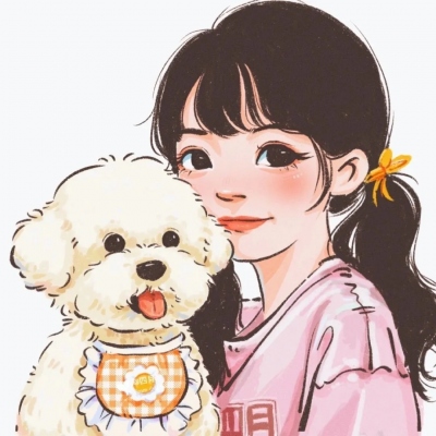 6张软萌可爱！抱着宠物的女生动漫手绘头像