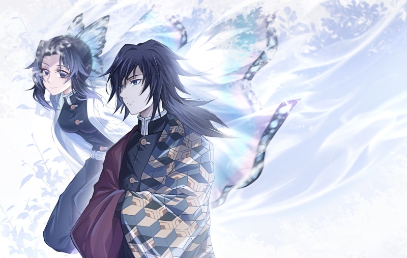 鬼灭之刃壁纸合集：富冈义勇、蝴蝶忍与上弦贰童磨