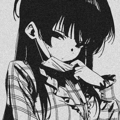 女生黑白卡通头像合集 共11张