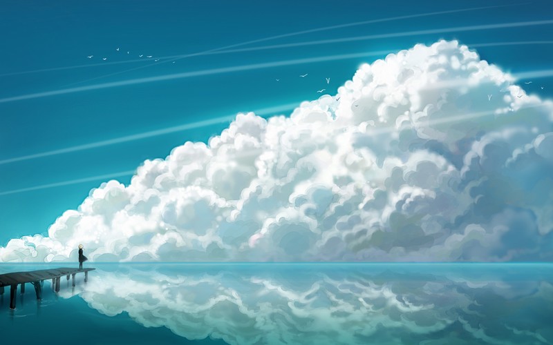 青调动漫少女海景壁纸合集