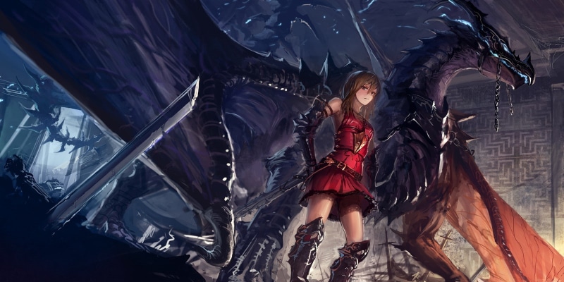 剑齿獠牙直面镜头 棕发原创龙娘壁纸合集