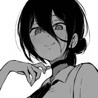 电锯人主题黑白女生动漫头像合集 共12张