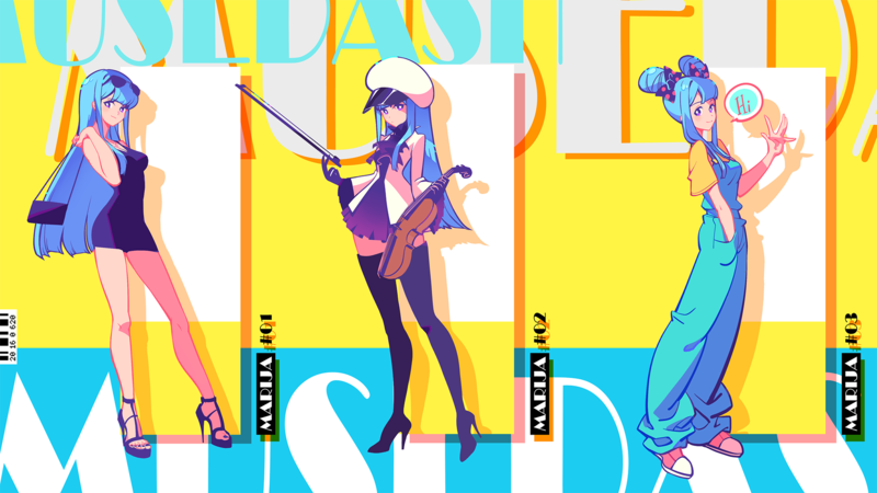 Muse Dash 游戏壁纸合集！二次元少女拉小提琴、蓝发长腿美少女高清壁纸