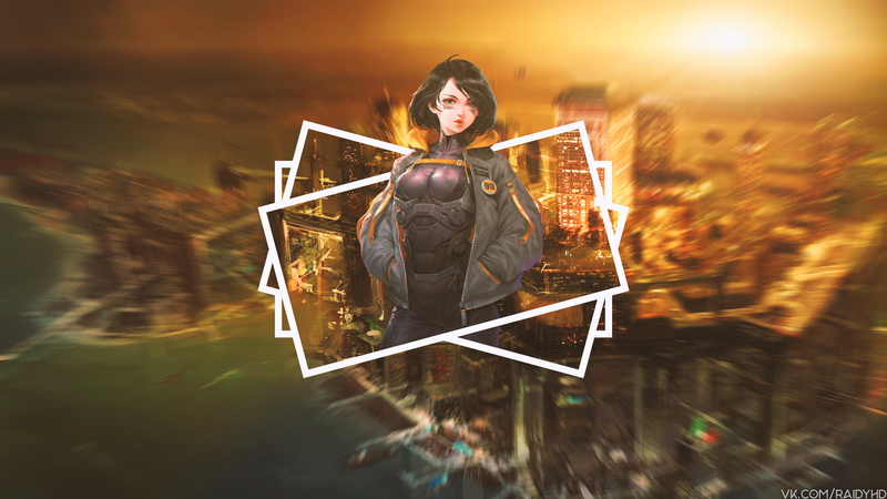 战斗天使阿丽塔高清壁纸 动漫少女画中画风格