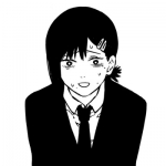 电锯人主题黑白女生动漫头像合集 共12张