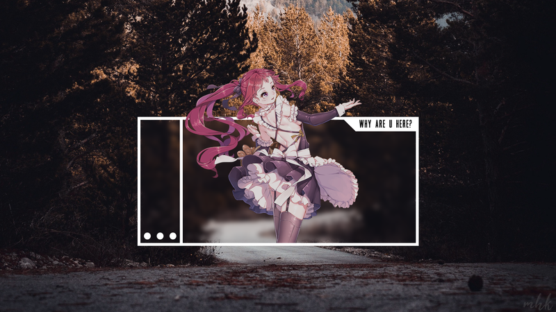 这张壁纸太戳emo党了！极简风二次元少女配伤感自然场景