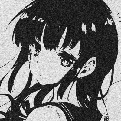 女生黑白卡通头像合集 共11张