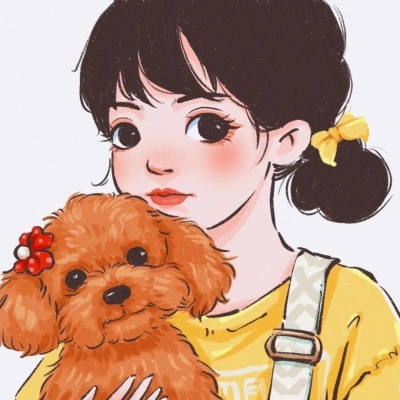 6张软萌可爱！抱着宠物的女生动漫手绘头像