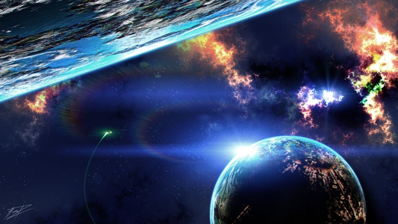 绝美科幻风壁纸合集：宇宙飞船、星云行星还有暗黑吸血鬼骑士