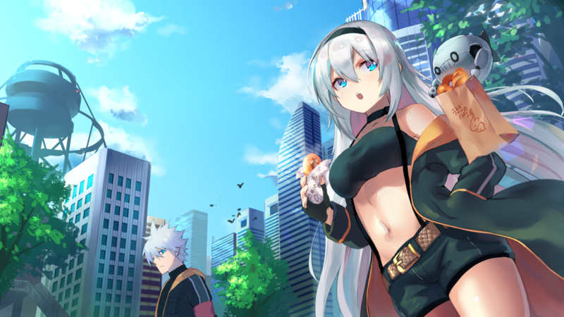 长发银发碧眼 美食动漫高清壁纸