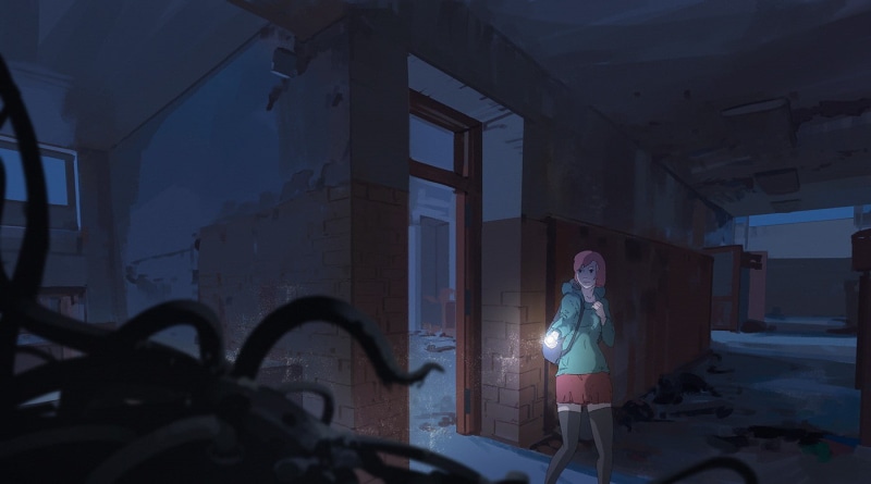 被遗弃的动漫场景！720P高清壁纸｜画师Atey Ghailan笔下的手电筒氛围感作品