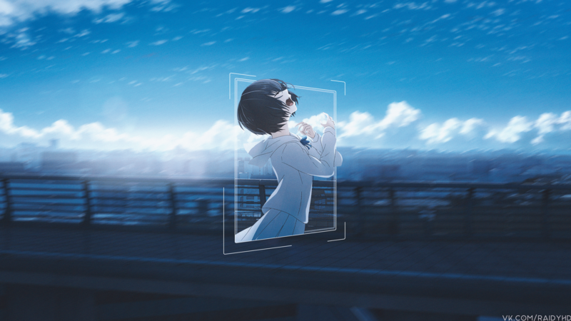 一组超绝的画中画动漫少女壁纸合集