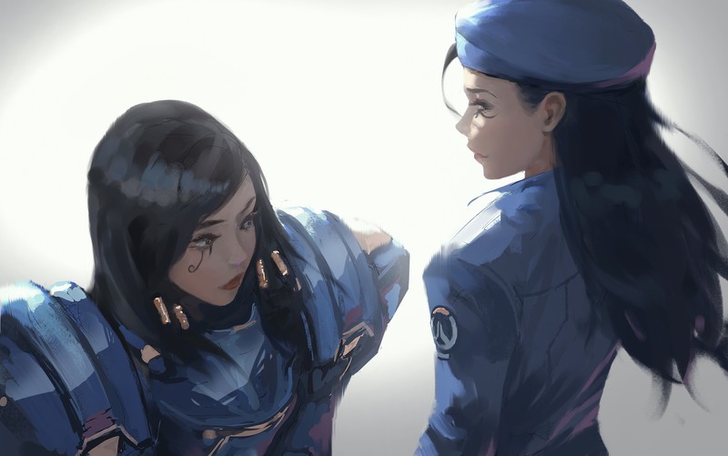 WLOP绘制的守望先锋二次元少女壁纸 玩家必看高清桌面图