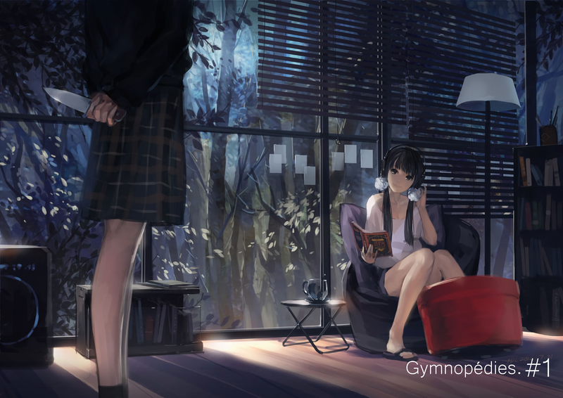 诡异病娇少女持刀行凶 暗黑情绪动漫壁纸