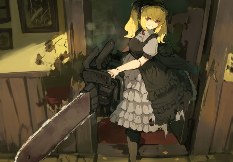 电锯娘二次元手绘壁纸