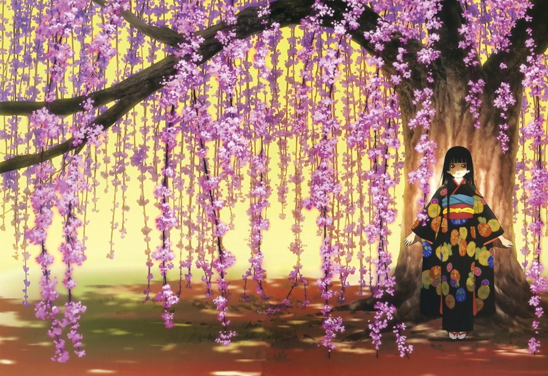 地狱少女阎魔爱高清壁纸：二次元少女绝美氛围感壁纸