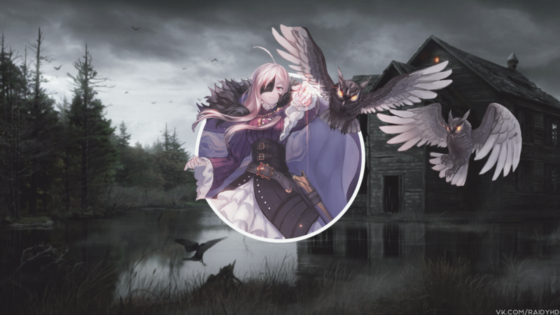 动漫少女画中画废墟壁纸