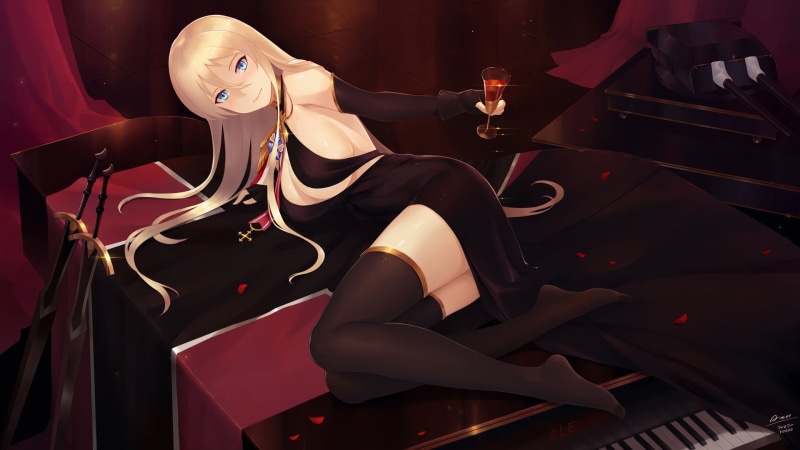 《碧蓝航线舰娘绝美壁纸合集 持剑长发少女1080P高清画作》