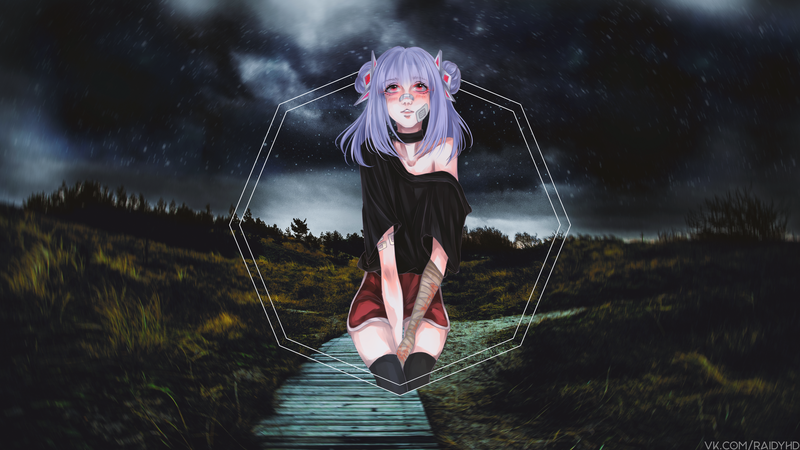 画中画二次元少女高清壁纸