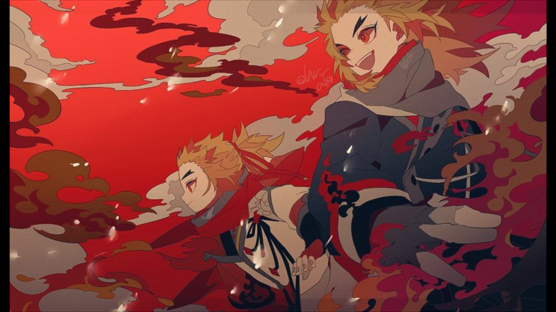 鬼灭之刃炎柱炼狱杏寿郎 超燃红色系动漫壁纸