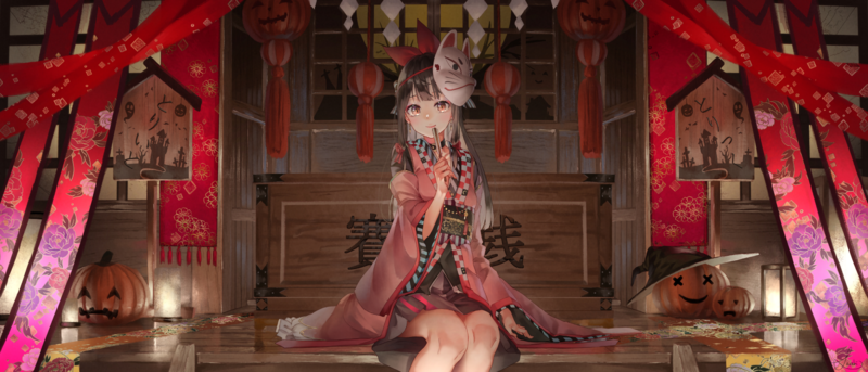 动漫少女万圣节和风壁纸合集