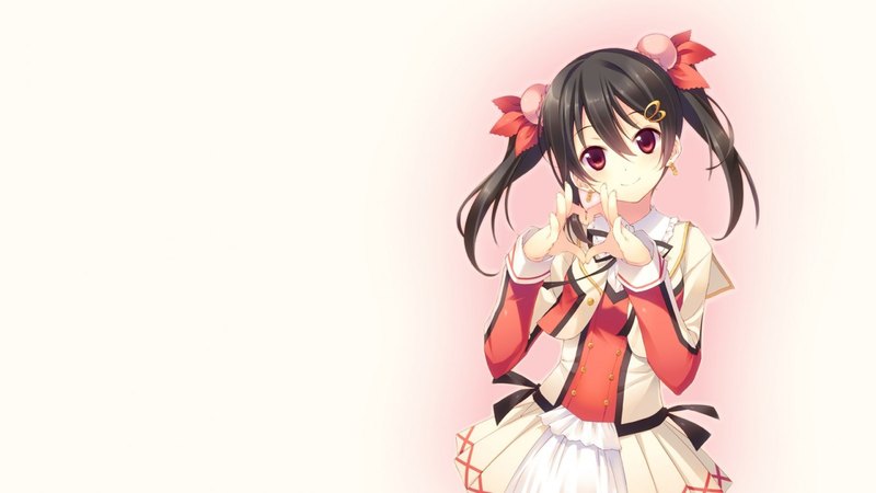 手比爱心的软萌动漫少女壁纸