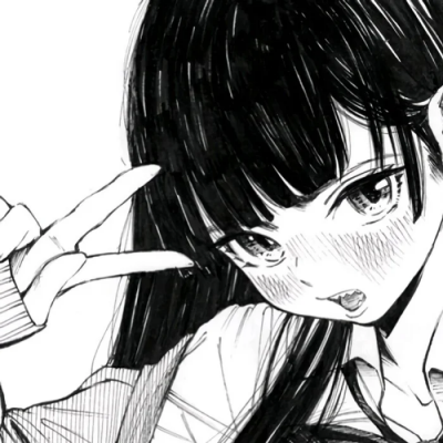 二次元爱好者看过来！9张女生黑白漫画头像合集