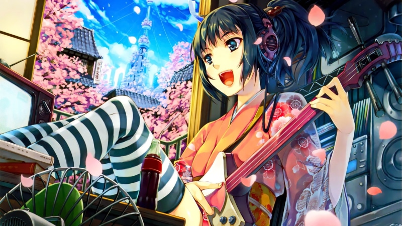 近距离看日式和服动漫少女壁纸