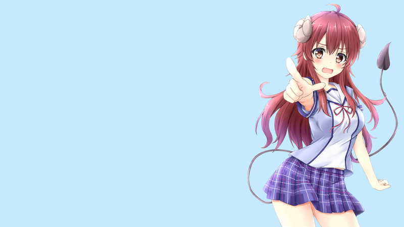 这组动漫壁纸太绝了！红发恶魔少女校服造型一次看个够