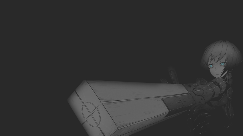 深夜黑白极简风二次元少女壁纸合集