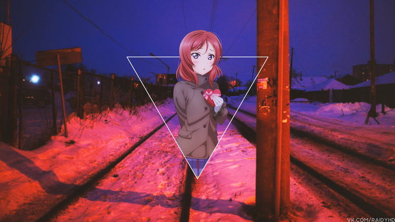 壁纸合集：画中画风格动漫少女高清壁纸