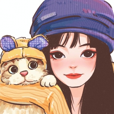 6张软萌可爱！抱着宠物的女生动漫手绘头像