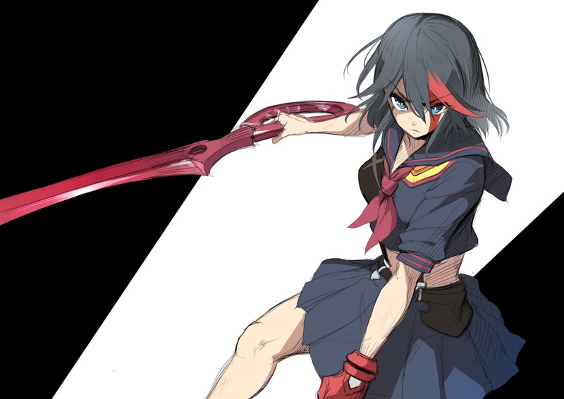 这套斩服少女同人壁纸太绝了！满屏都是缠流子的飒爽英姿