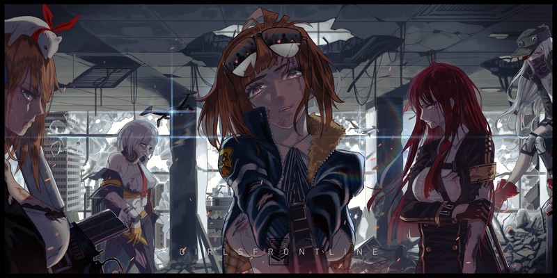 少女前线红发戴眼镜的二次元少女壁纸合集